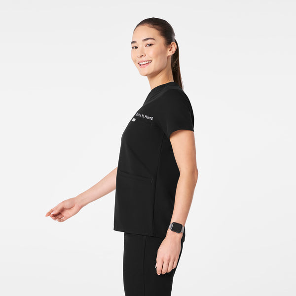 Women's Black Kersey Notch-Neck - Scrub Top