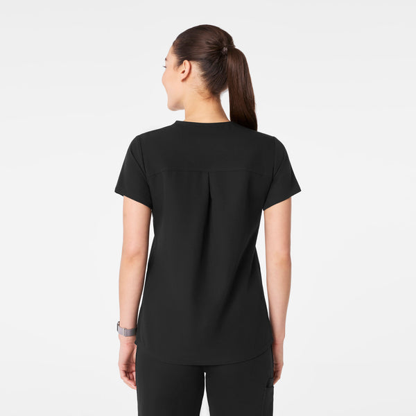 Women's Black Kersey Notch-Neck - Scrub Top
