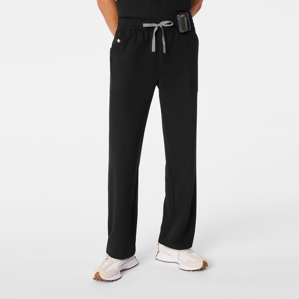 men's Black Vernon - Short Relaxed Straight Leg Scrub Pant