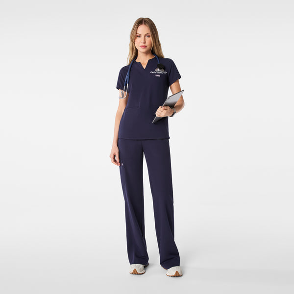 Women's Navy Kersey Notch-Neck - Scrub Top