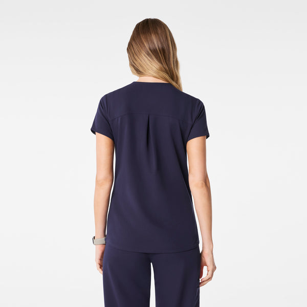 Women's Navy Kersey Notch-Neck - Scrub Top