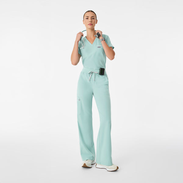 women's Seaglass High Waisted Isabel Wide Leg - Tall Scrub Pant