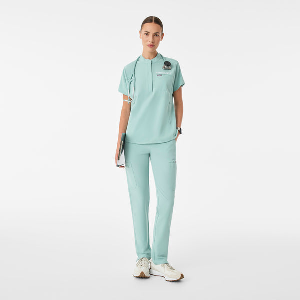 women's Seaglass Montex - Mock Neck Scrub Top