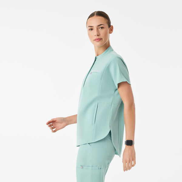 women's Seaglass Montex - Mock Neck Scrub Top