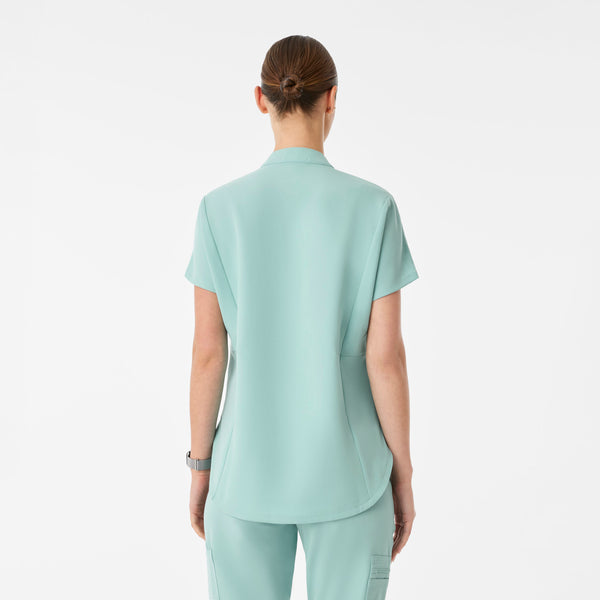 women's Seaglass Montex - Mock Neck Scrub Top