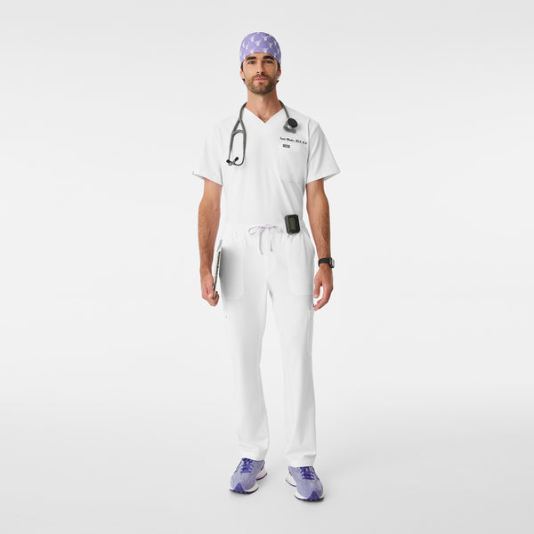 Amethyst Bone Print FIGS Scrub Cap With Buttonholes