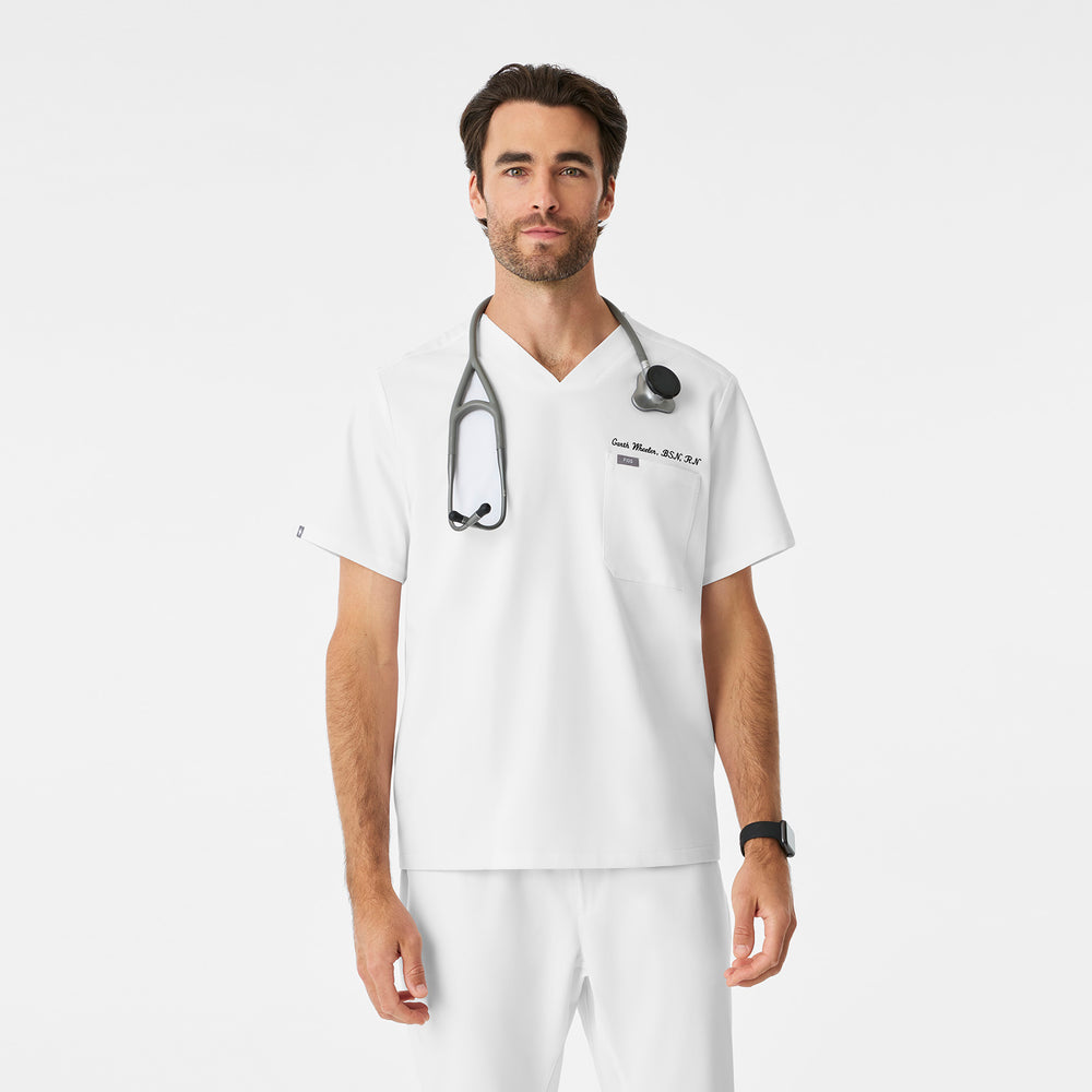 Men's Optic White Chisec -  Scrub Top™