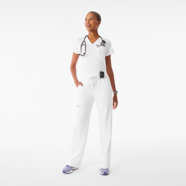 Women's Optic White Isabel High-Rise Wide-Leg - Scrub Pant