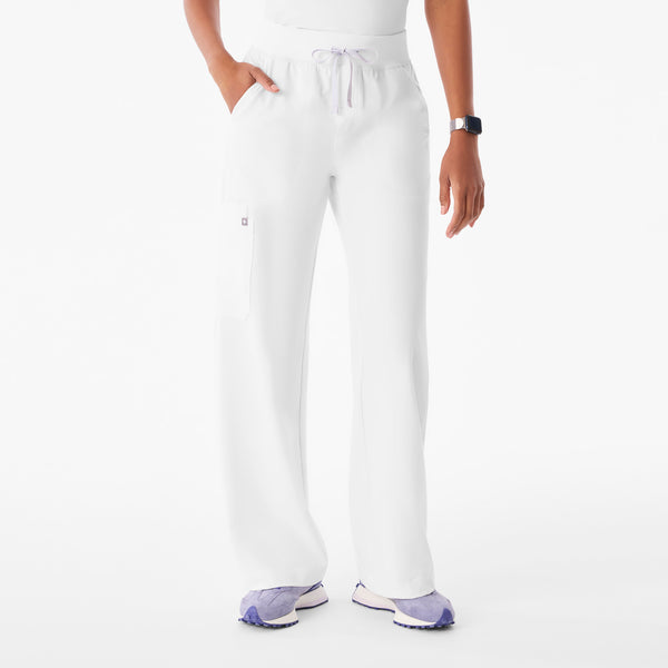 Women's Optic White Isabel High-Rise Wide-Leg - Scrub Pant