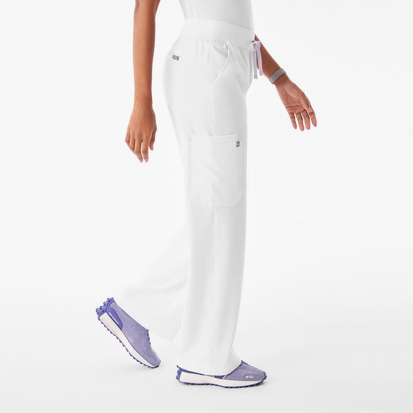 Women's Optic White Isabel High-Rise Wide-Leg - Scrub Pant