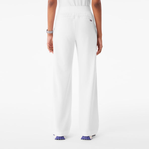 Women's Optic White Isabel High-Rise Wide-Leg - Scrub Pant