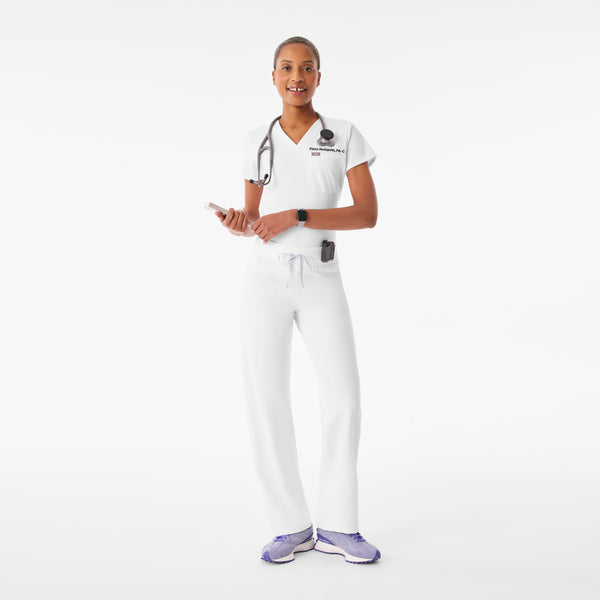 Women's Optic White Livingston High-Rise- Petite Straight-Leg Scrub Pant™