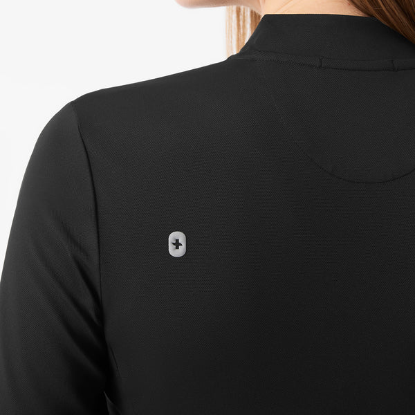 Women's Black Bree FlexKnit - Slim Long-Sleeve Scrub Top