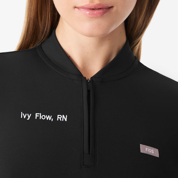 Women's Black Bree FlexKnit - Slim Scrub Top