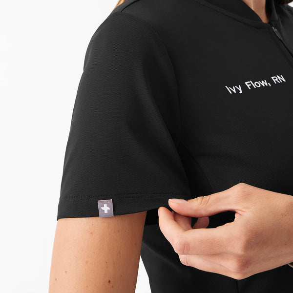 Women's Black Bree FlexKnit - Slim Scrub Top