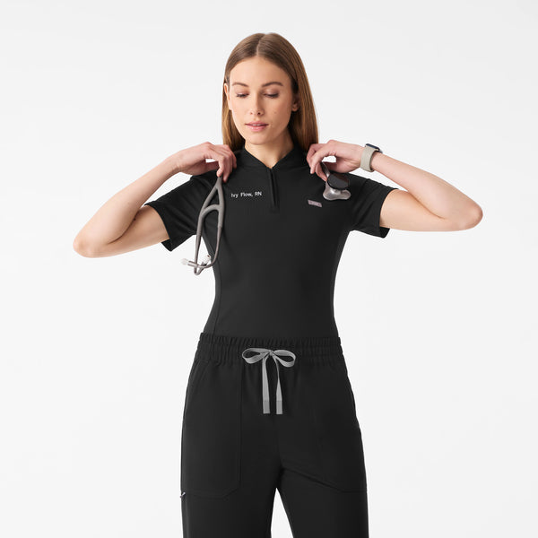 Women's Black Bree FlexKnit - Slim Scrub Top