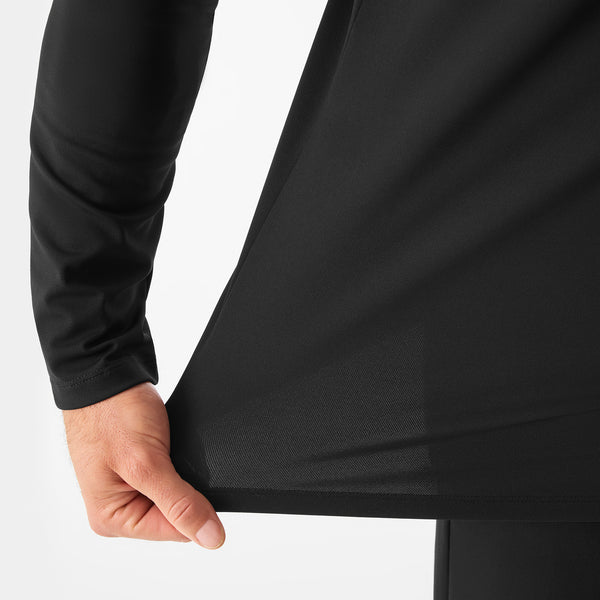 Men's Black Dawes FlexKnit - ¼ Zip Long-Sleeve Scrub Top