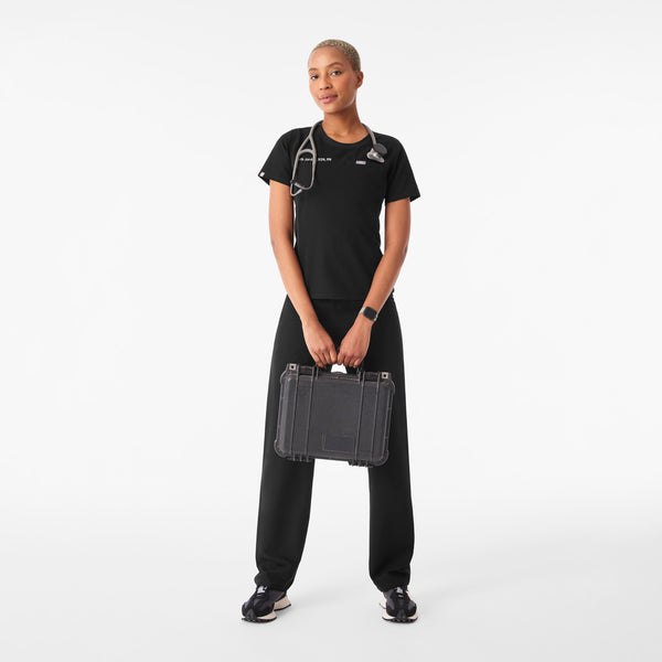 Women's Black Eliza Slim - Scrub Top