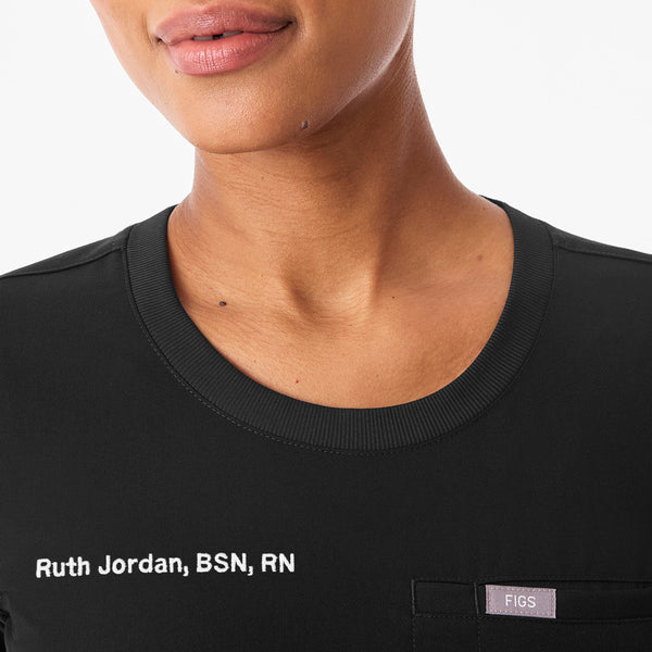 Women's Black Eliza Slim - Scrub Top