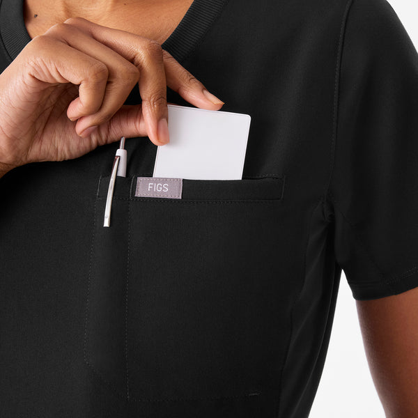 Women's Black Eliza Slim - Scrub Top