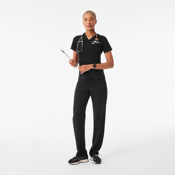 Women's Black Everly Slim V-Neck - Scrub Top