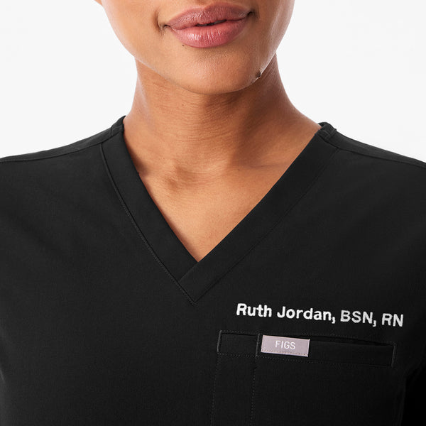 Women's Black Everly Slim V-Neck - Scrub Top