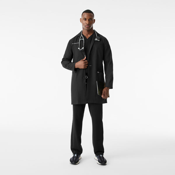 Men's Black Harlem - Long Slim Lab Coat