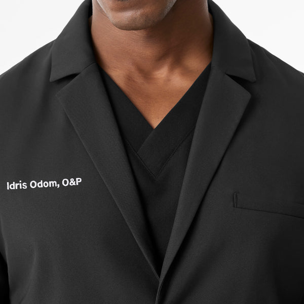 Men's Black Harlem - Long Slim Lab Coat