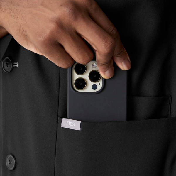 Men's Black Harlem - Long Slim Lab Coat