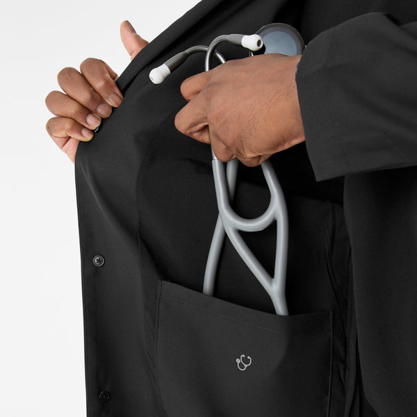Men's Black Harlem - Long Slim Lab Coat