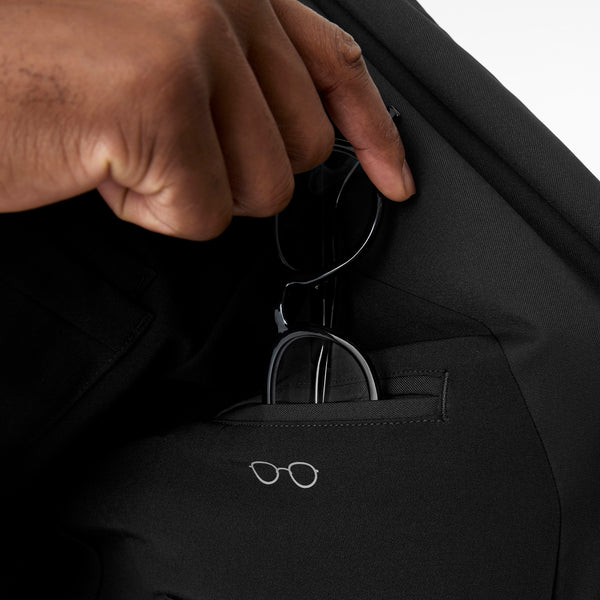 Men's Black Harlem - Long Slim Lab Coat