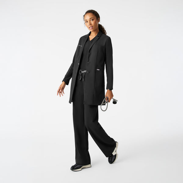 Women's Black Bellevue - Long Slim Lab Coat