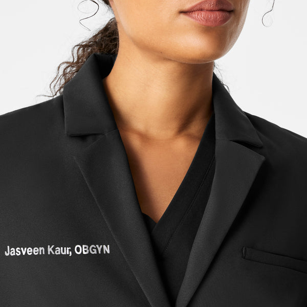 Women's Black Bellevue - Long Slim Lab Coat