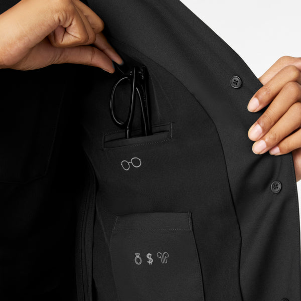 Women's Black Bellevue - Long Slim Lab Coat