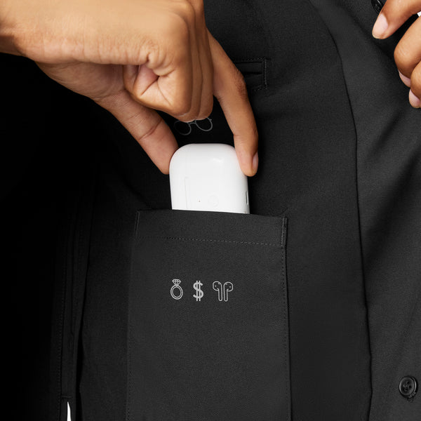 Women's Black Bellevue - Long Slim Lab Coat