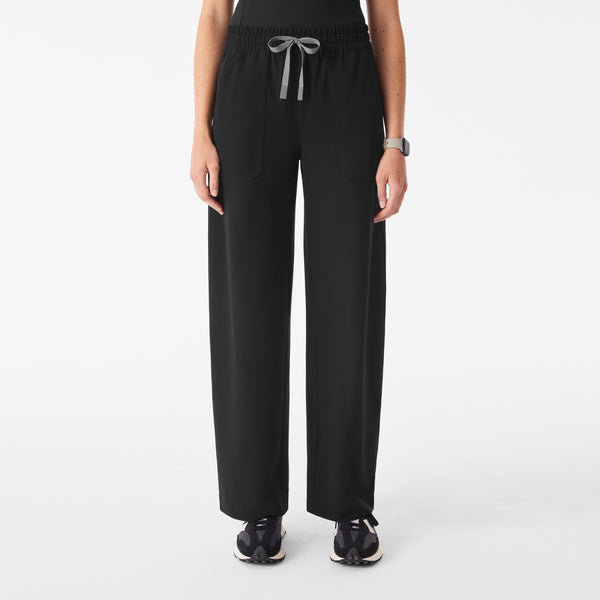 Women's Black Roslyn Mid-Rise Wide-Leg - Tall Scrub Pant