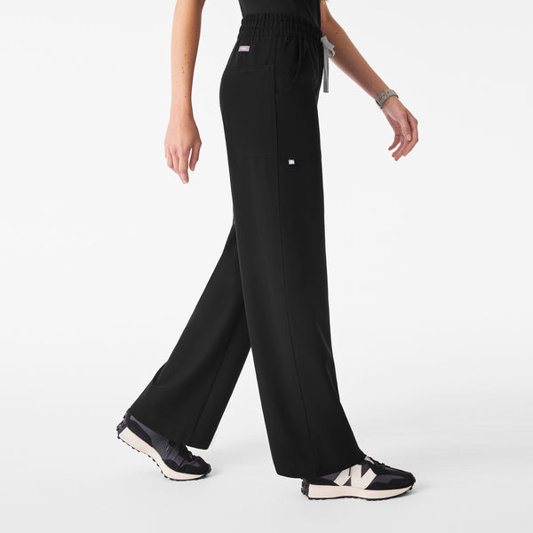 Women's Black Roslyn Mid-Rise Wide-Leg - Tall Scrub Pant