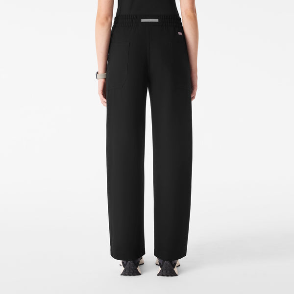 Women's Black Roslyn Mid-Rise Wide-Leg - Tall Scrub Pant
