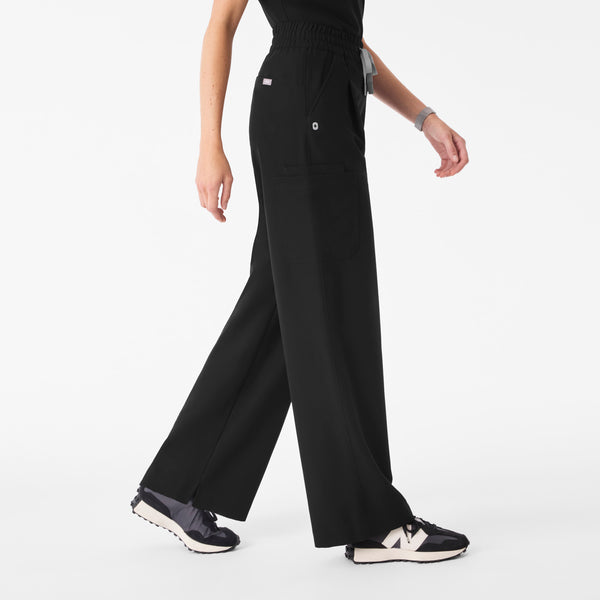 Women's Black Shelby Ultra-High-Rise Wide-Leg - Scrub Pant
