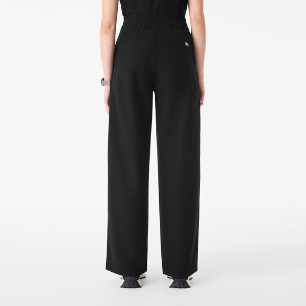 Women's Black Shelby Ultra-High-Rise Wide-Leg - Scrub Pant