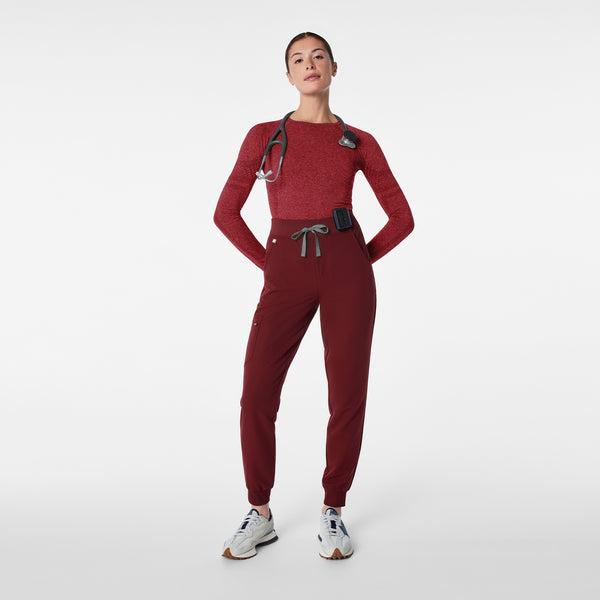 Women's Burgundy Salta Seamless - Long-Sleeve Underscrub