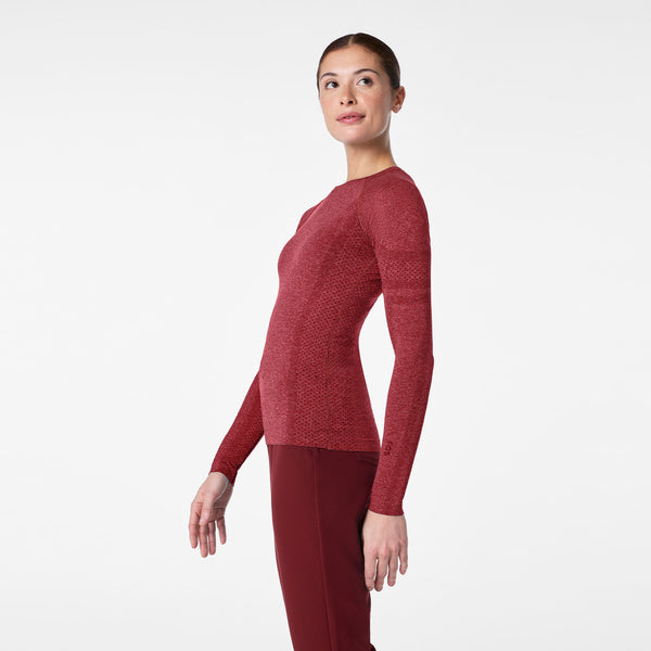 Women's Burgundy Salta Seamless - Long-Sleeve Underscrub