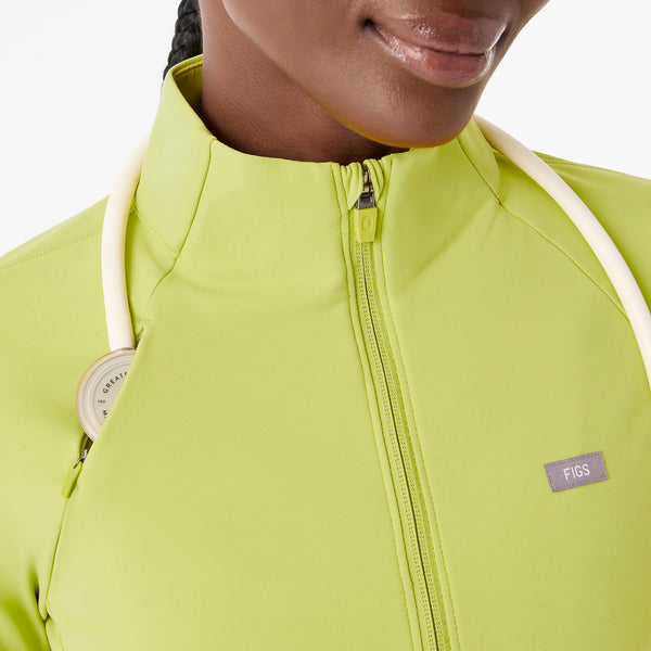 Women's Celery ContourKnit Cropped Scrub Jacket