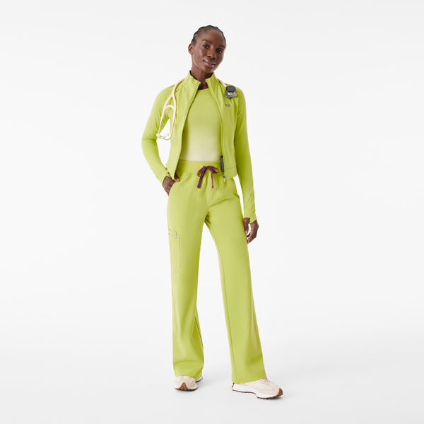 Women's Celery ContourKnit Cropped Scrub Jacket