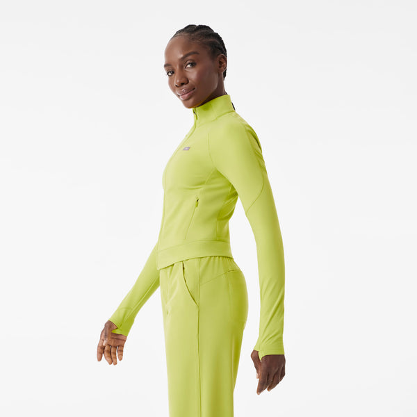 Women's Celery ContourKnit Cropped Scrub Jacket