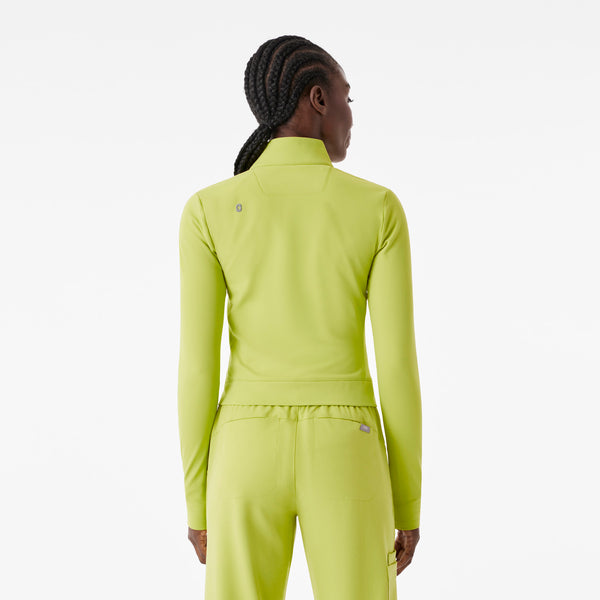 Women's Celery ContourKnit Cropped Scrub Jacket