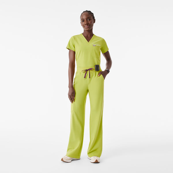Women's Celery Isabel High-Rise Wide-Leg - Petite Scrub Pant