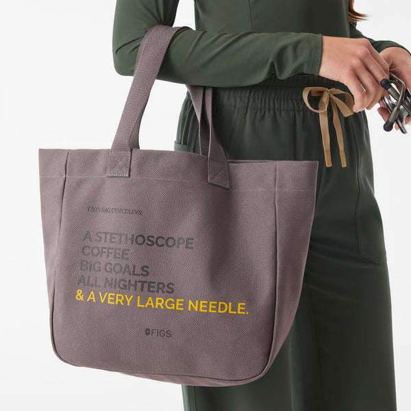 Dark Grey - A Very Large Needle Mini Canvas Tote