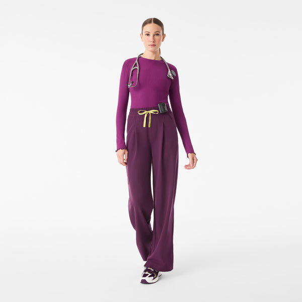 Women's Light Deep Purple Lacey Ruffle - Long-Sleeve Underscrub