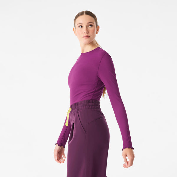 Women's Light Deep Purple Lacey Ruffle - Long-Sleeve Underscrub